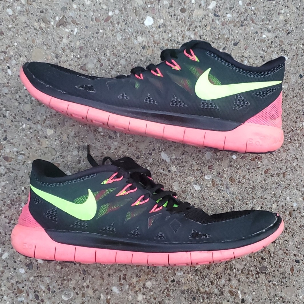 Nike Free 5.0 Running Sneakers Black Volt 8 Womens